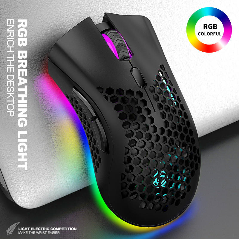 Mouse Gamer Ultra Leve RGB SEM FIO