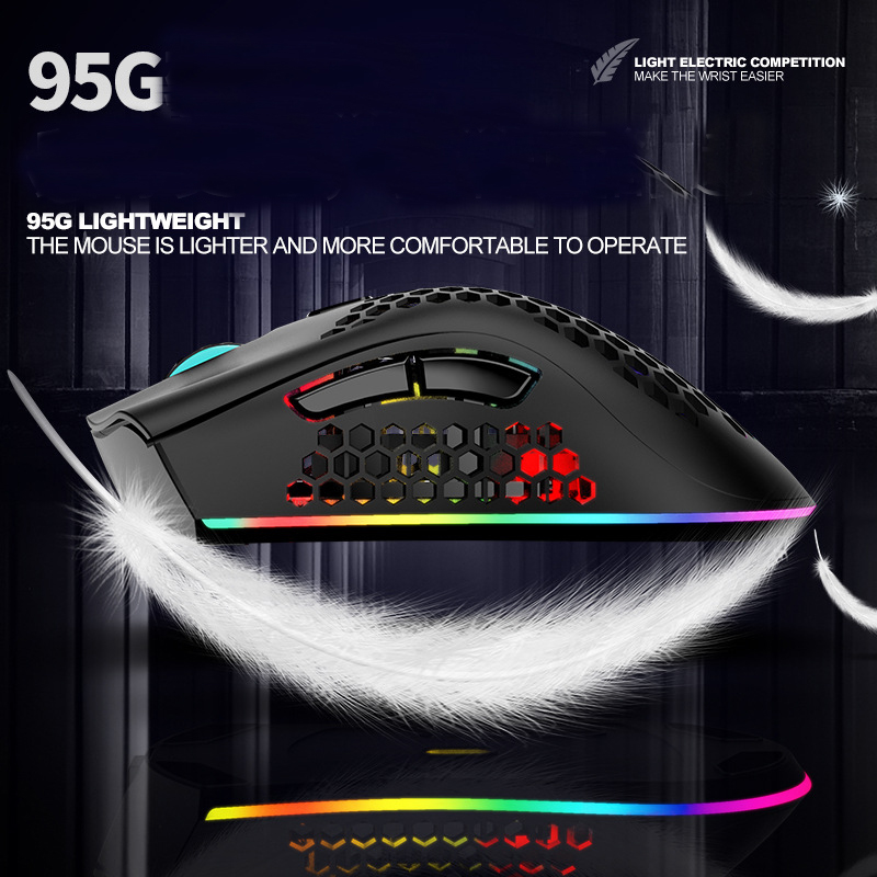 Mouse Gamer Ultra Leve RGB SEM FIO