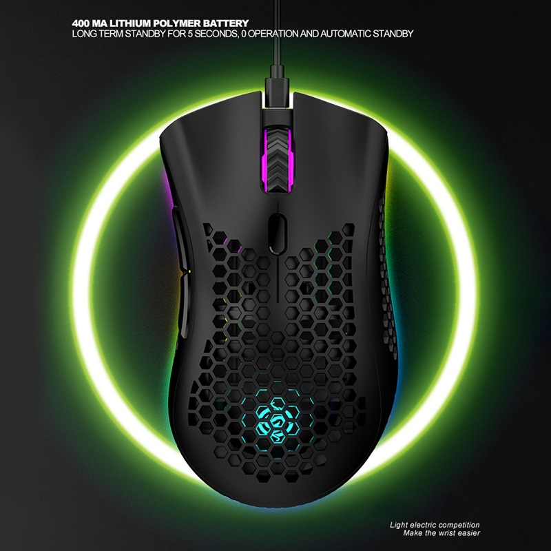 Mouse Gamer Ultra Leve RGB SEM FIO