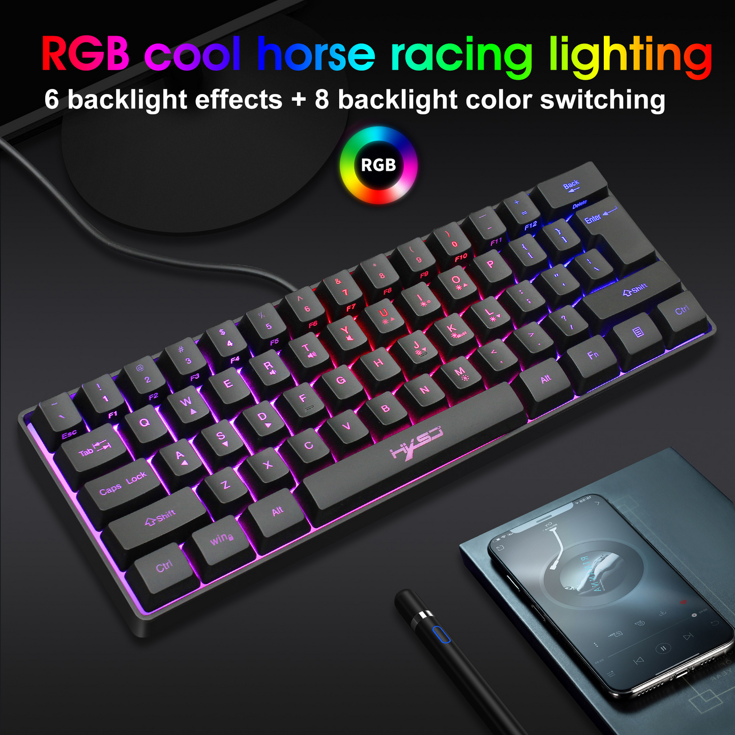 Teclado Gamer RGB SEM FIO Compacto